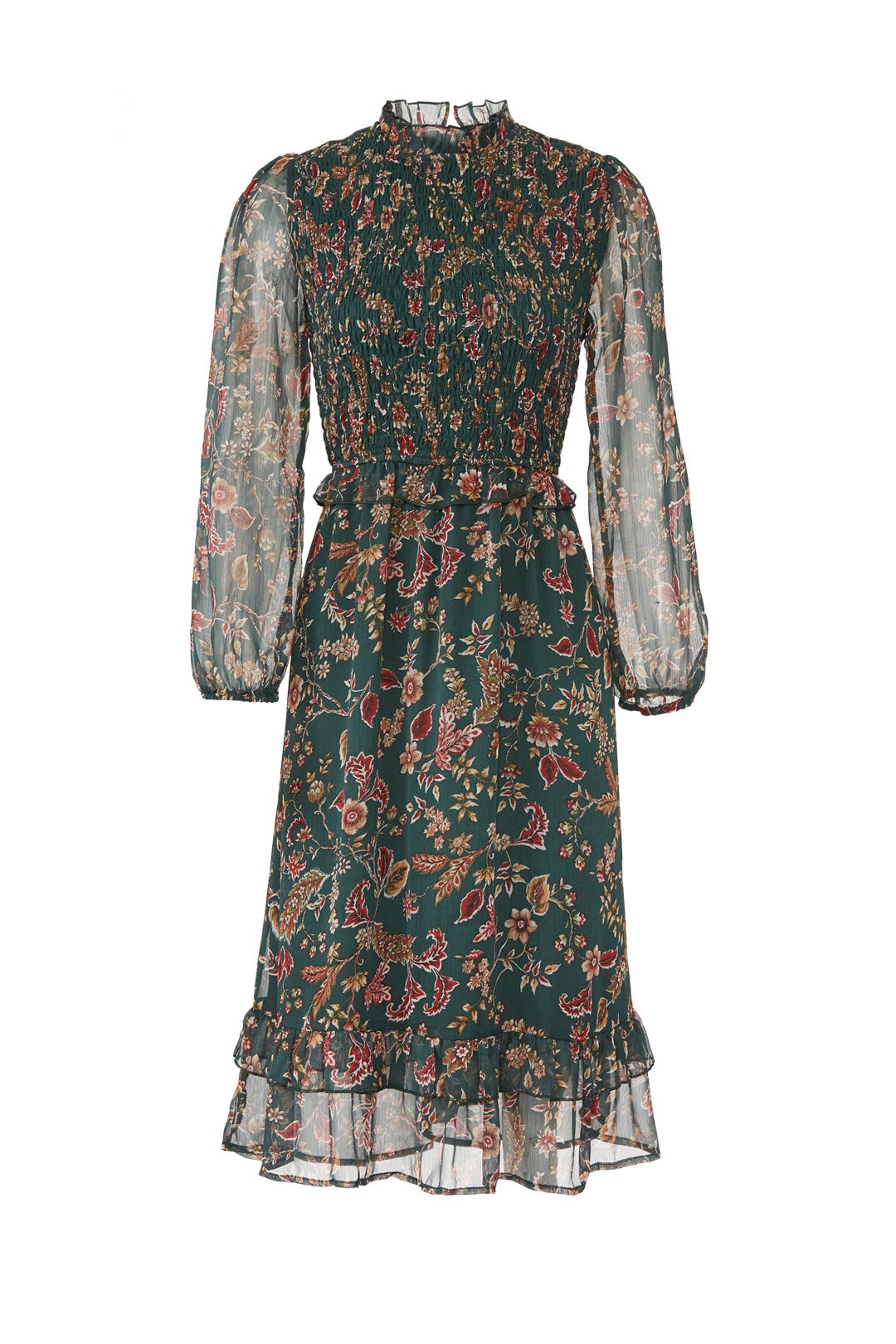 Pine Paisley Smocked Dress by Moon River