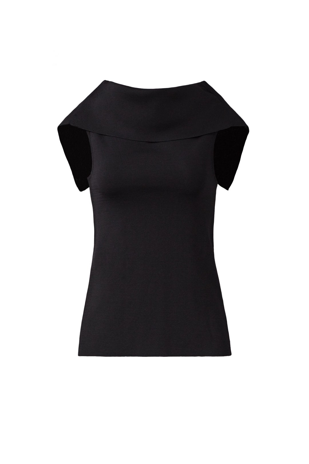 Black Drape Neck Top by Osman 3