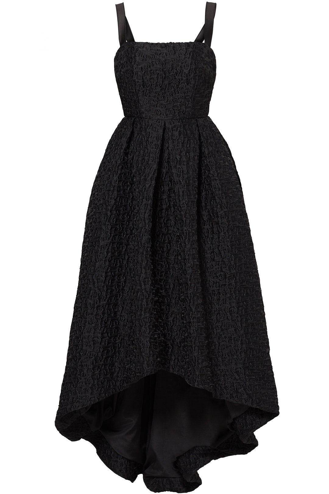 Black Crinkle High-Low Gown by Cynthia Rowley 3