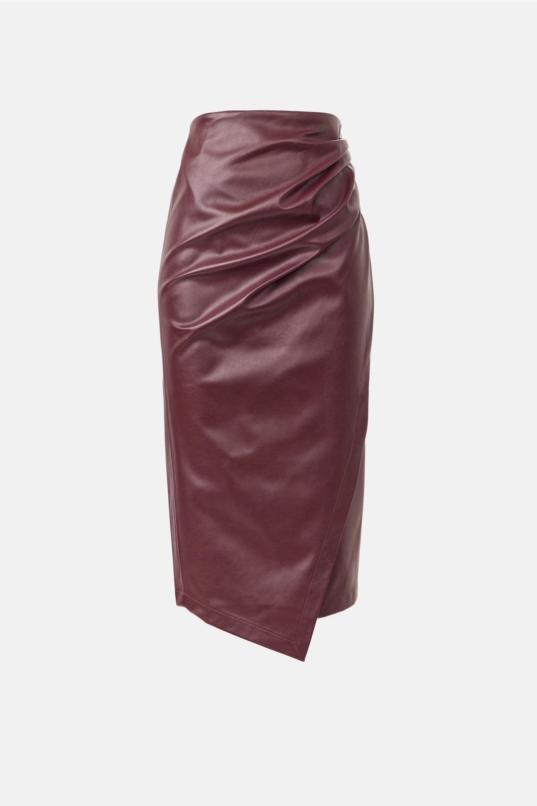 Burgundy Faux Leather Midi Skirt by Jason Wu x RTR 4