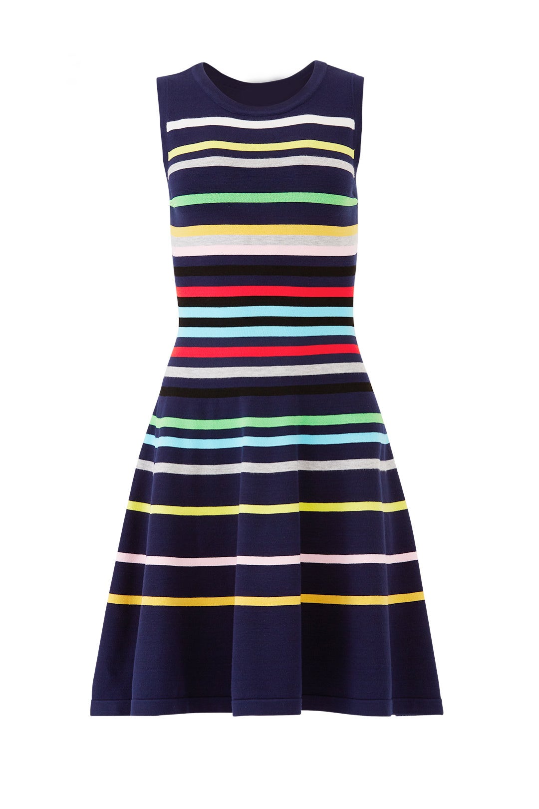Rainbow Stripe Knit Flare Dress by Milly 3