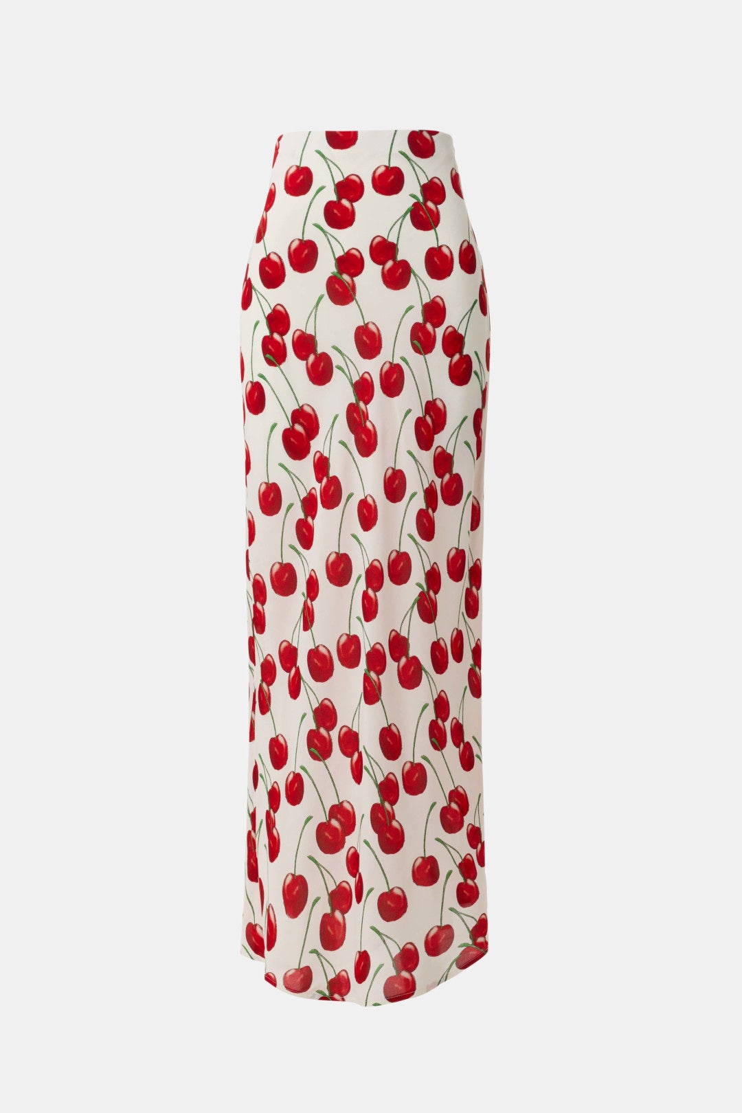White Cherry Bias Maxi Skirt