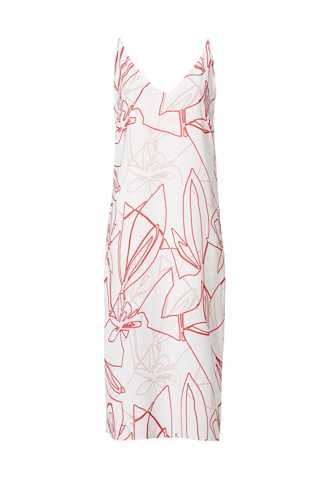 Red Abstract Leaf Print Dress by C/MEO COLLECTIVE