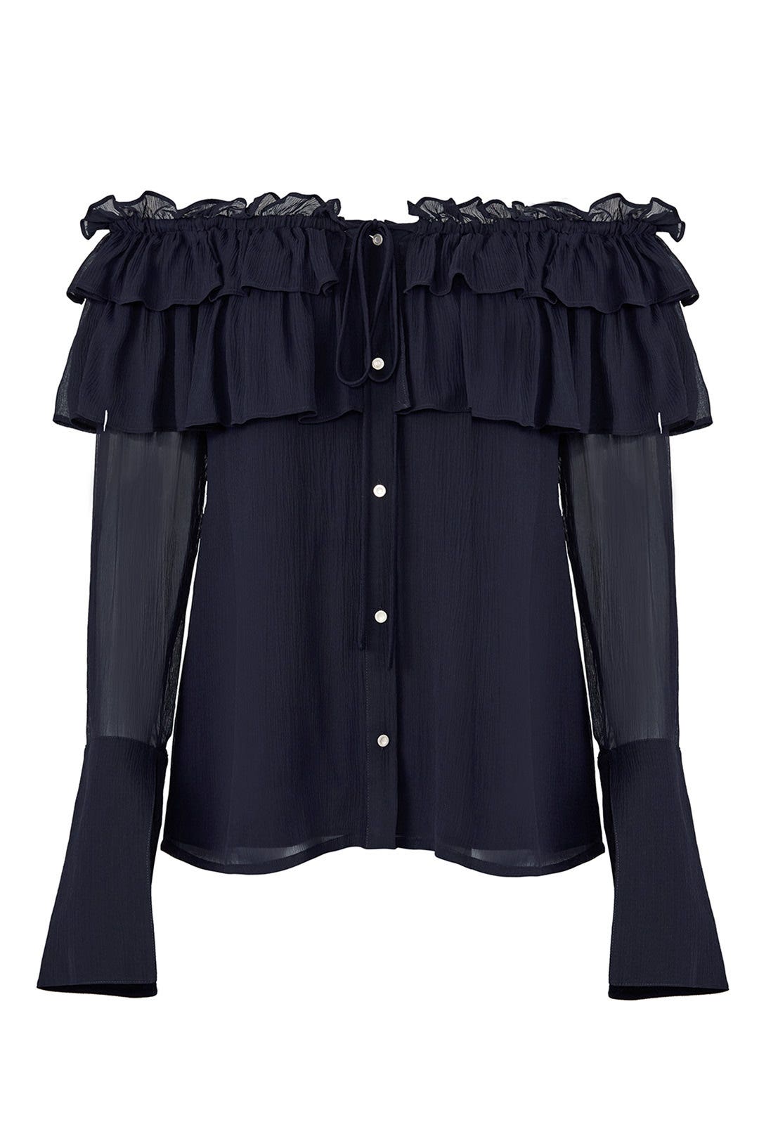 Crinkle Chiffon Top by Opening Ceremony