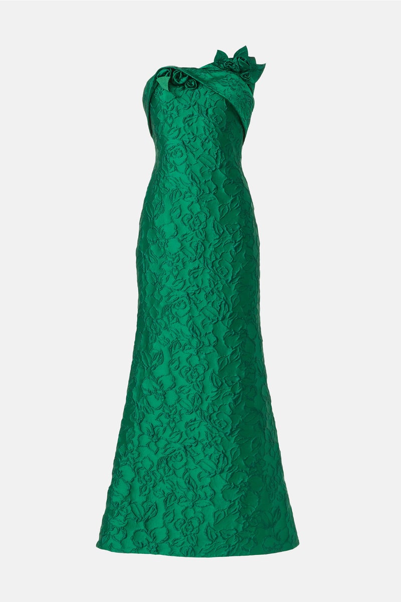 Jacquard Strapless Gown by Badgley Mischka - Photo 4