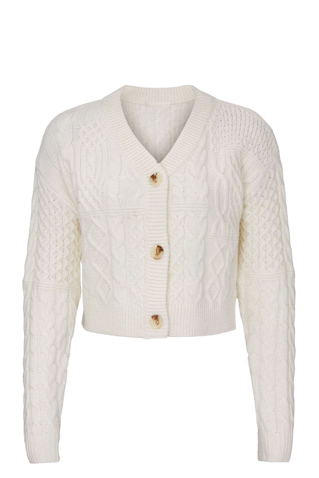 Ivory Mix Cable Cardigan by VOX LUX 4