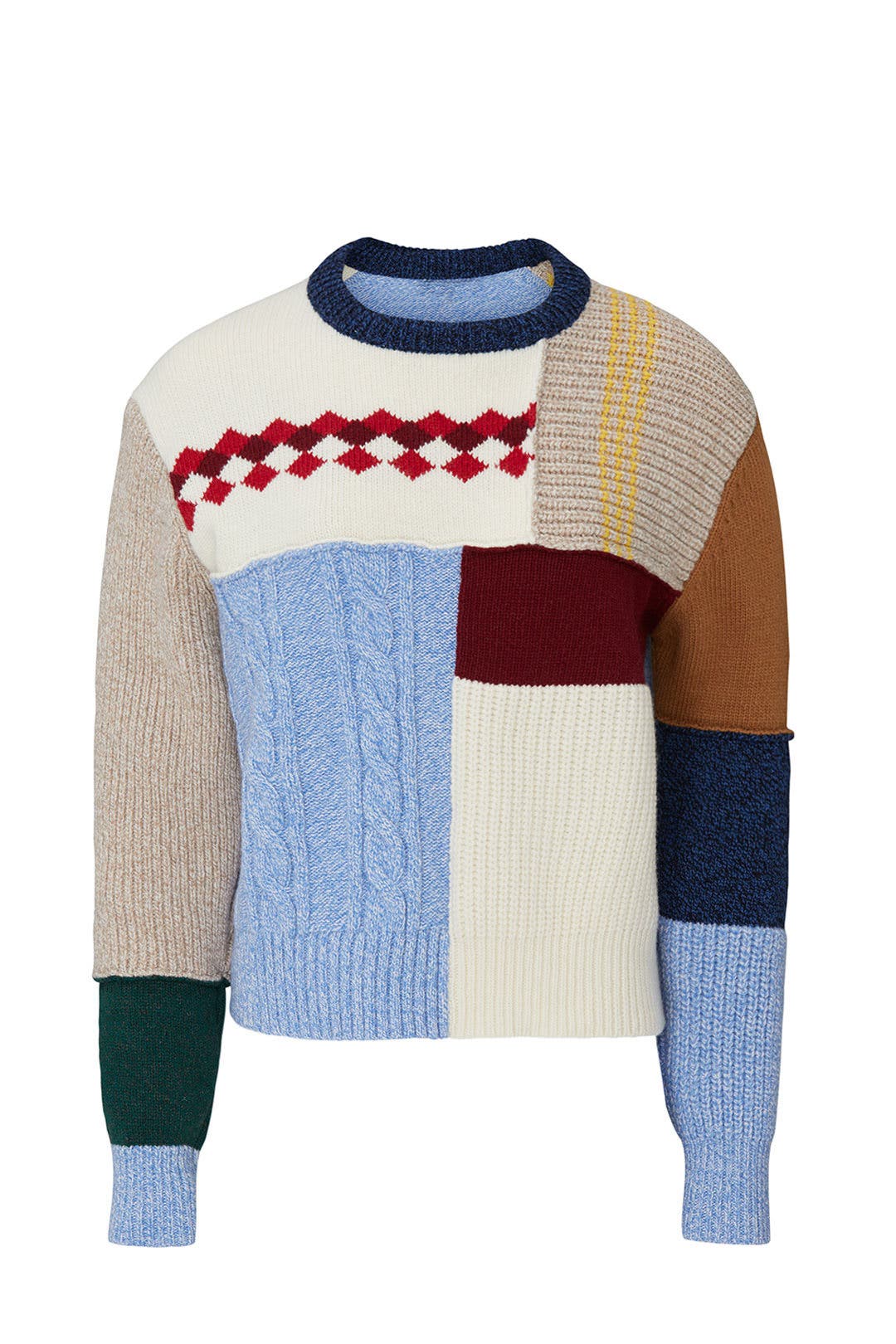 Wool Patchwork Sweater by ALEXACHUNG | Rent the Runway
