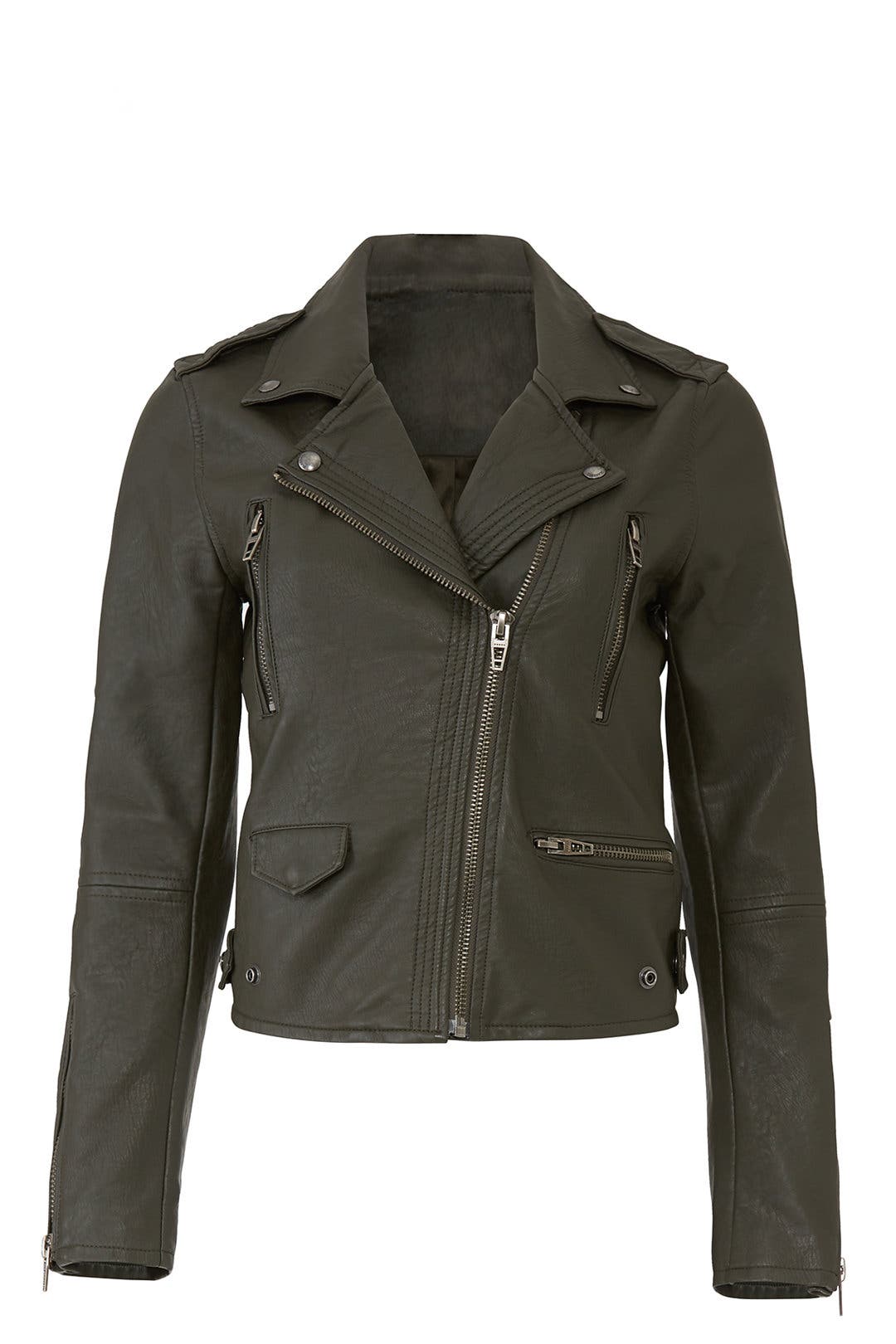 Green Faux Leather Jacket by BLANKNYC for 59 Rent the Runway