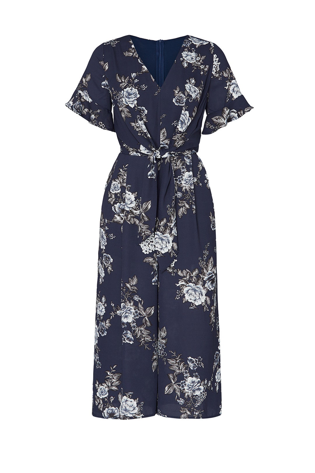 Floral Tie Front Jumpsuit by Louna