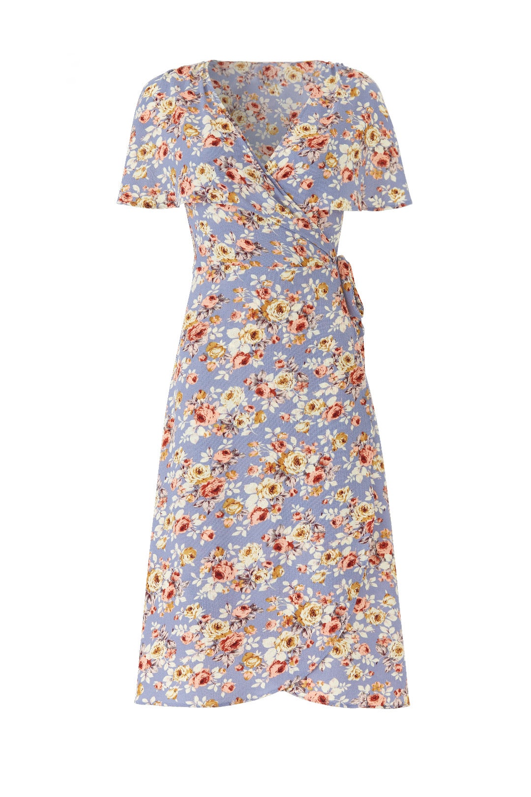 Blue Floral Wrap Dress by Slate & Willow 3