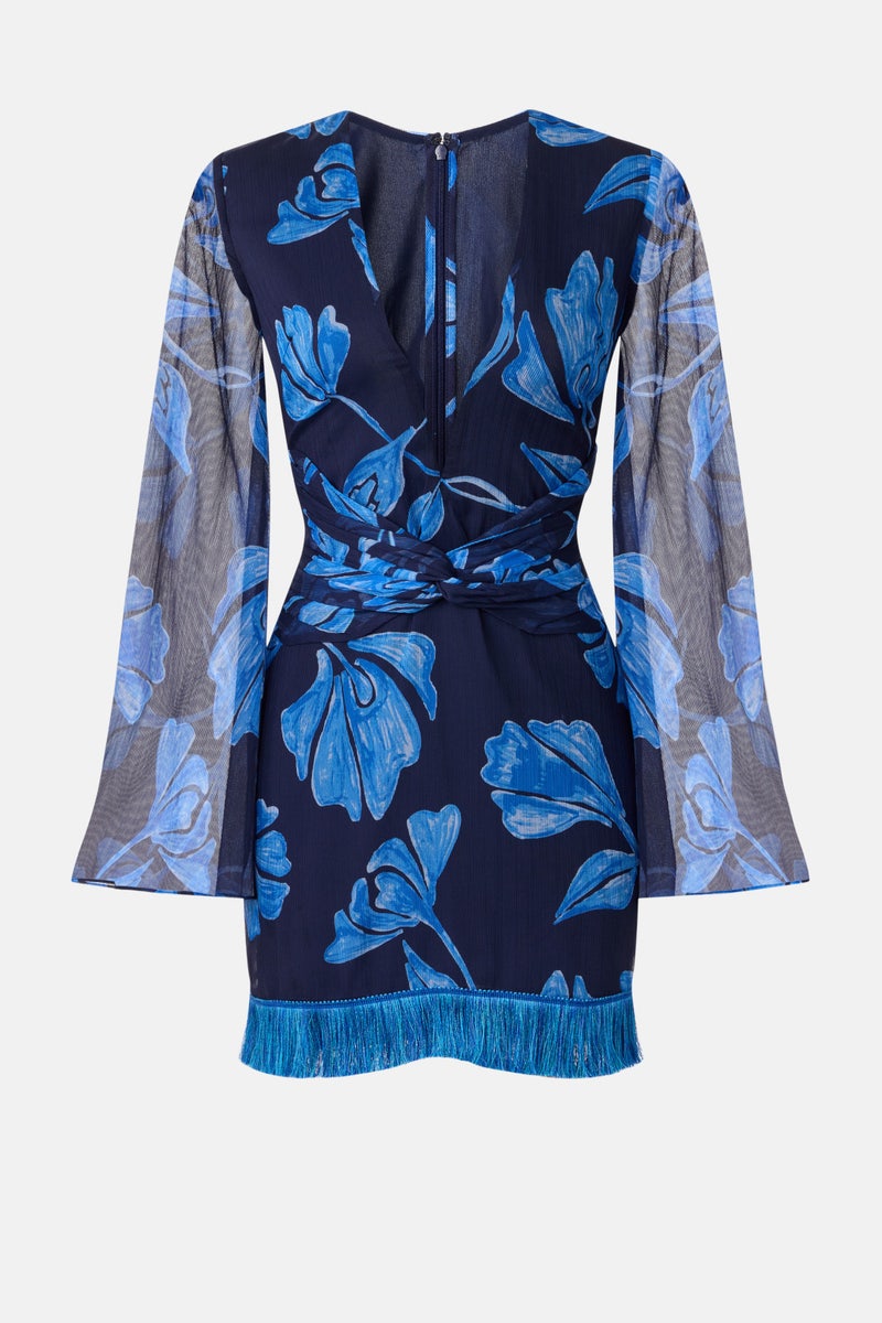 Nightflower Fringe Trim Mini Dress by PatBO - Photo 4