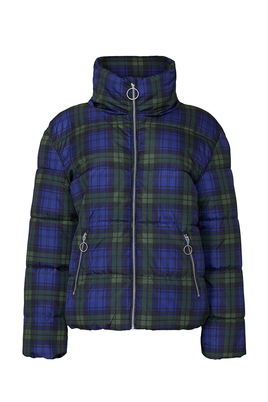 Blue Plaid Puffer Jacket by Slate & Willow 4