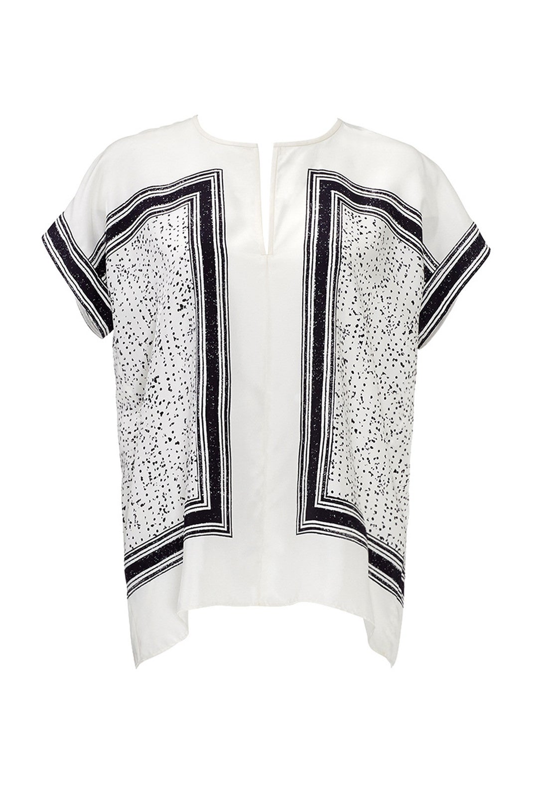 Silk Scarf Print Popover Blouse by VINCE. 3