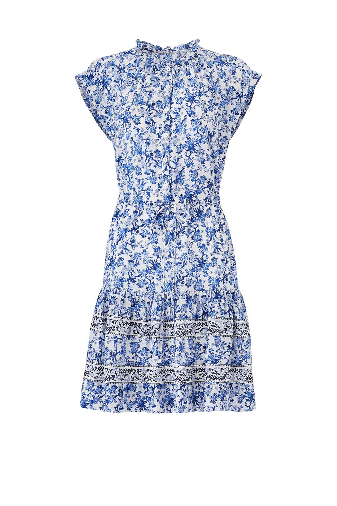 Blue Floral Tie Dress by Rebecca Taylor NYC