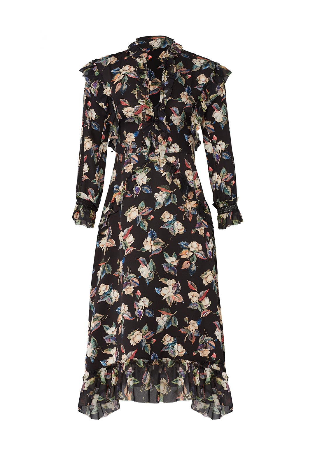 Black Midnight Flower Dress by Vilshenko for $299 | Rent the Runway