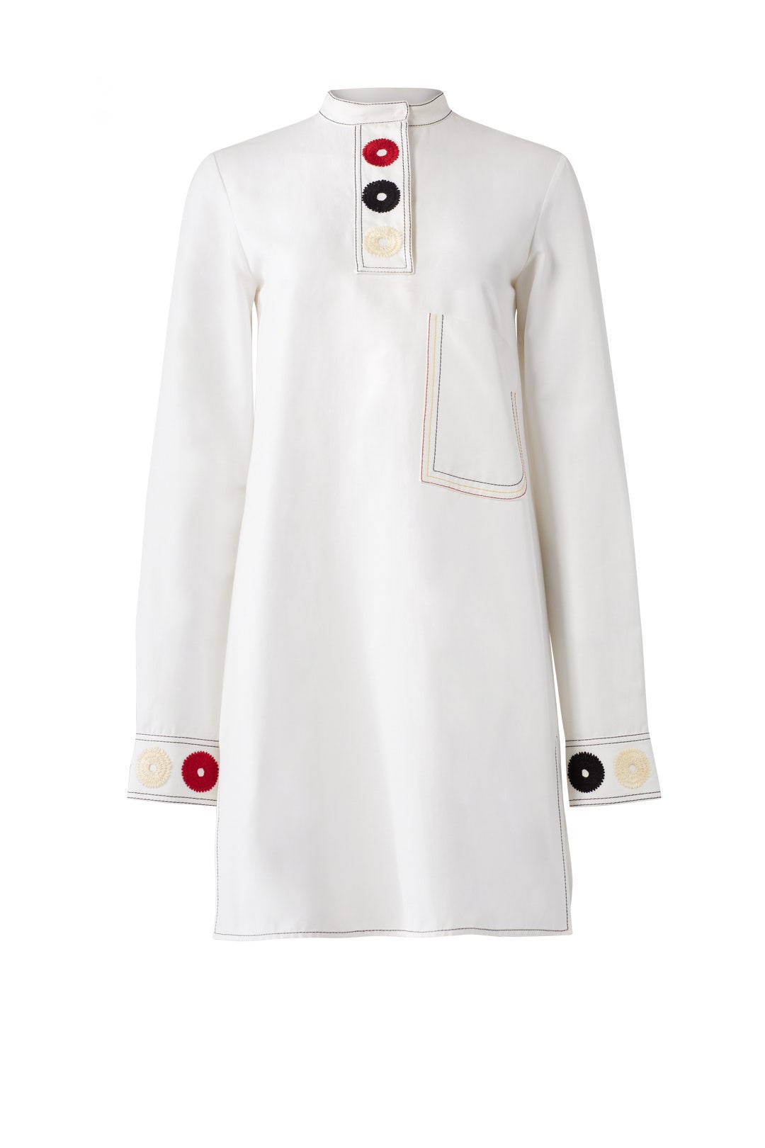 White Embroidered Shirtdress by DEREK LAM