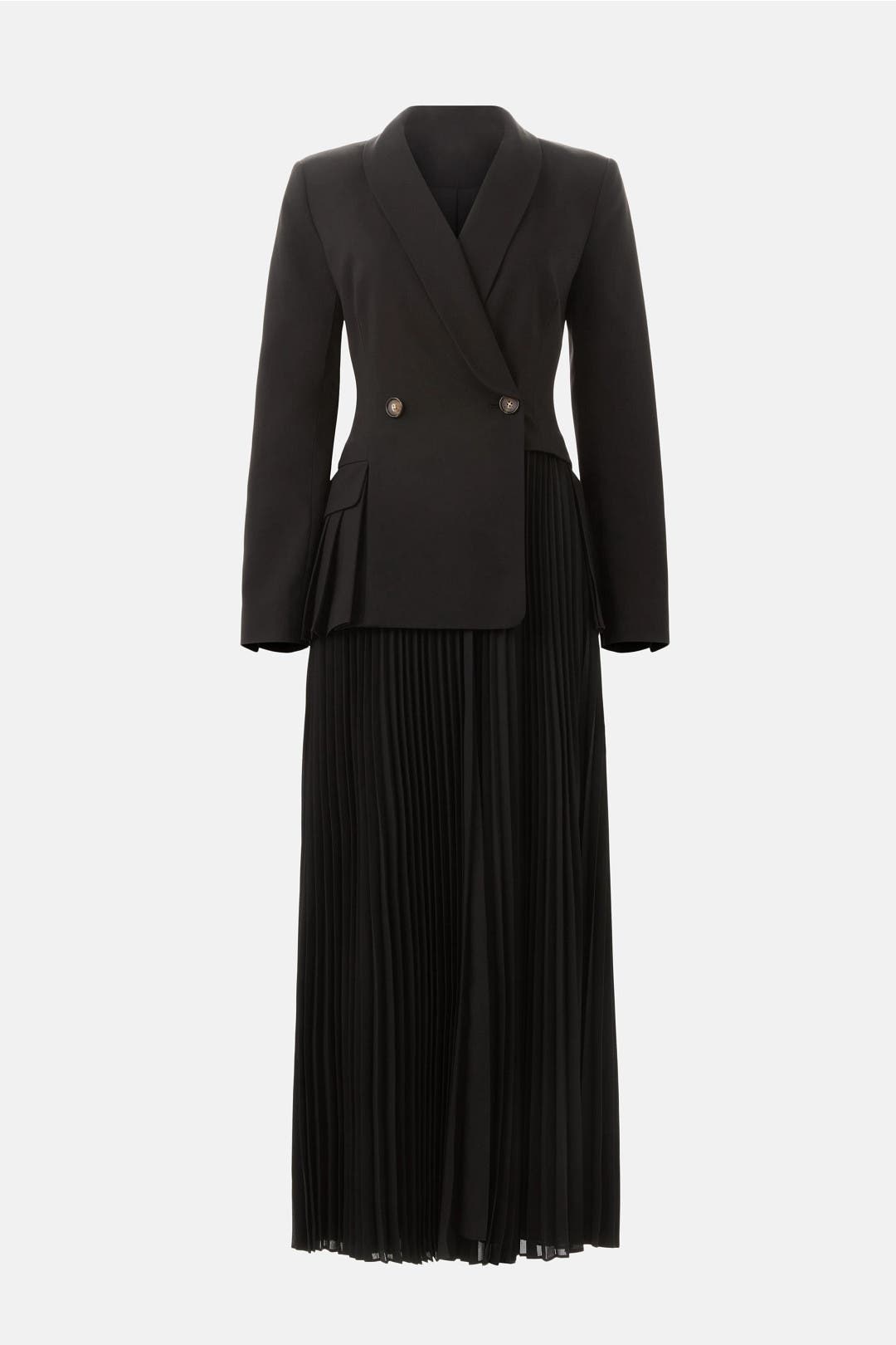 ☆SALE☆ 69  PLEATED COAT DRESS(BLACK) Moren Pleated Black Blazer Dress by SIMKHAI | Rent the Runway