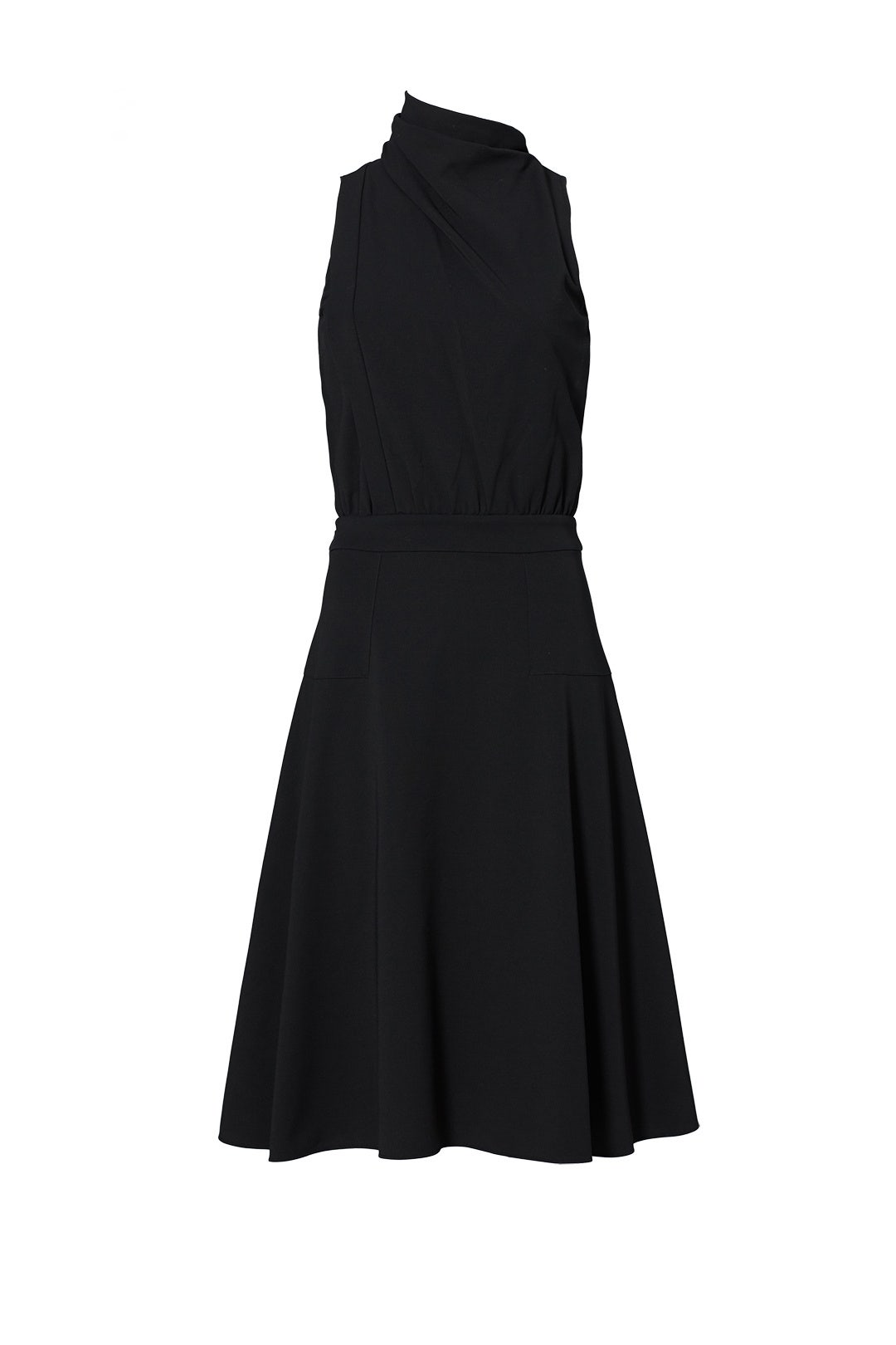 Black Collared Wrap Dress by DEREK LAM