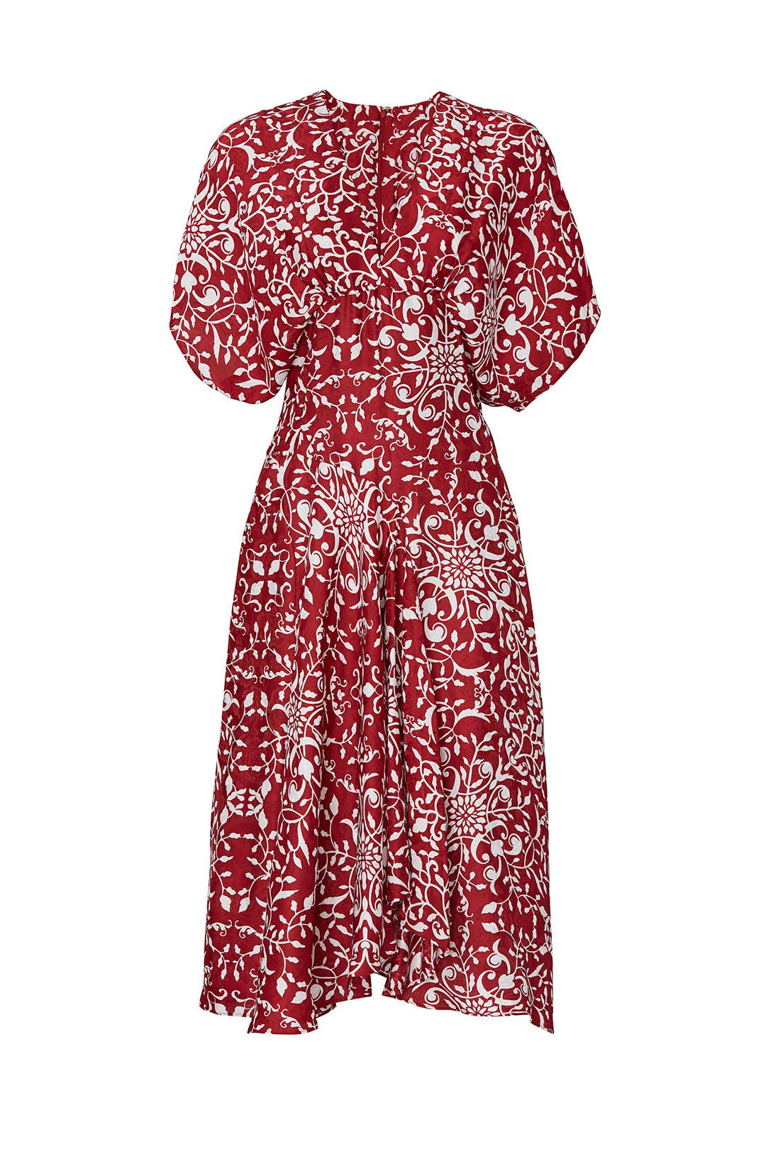 Red Printed Puff Sleeve Dress by The Kooples 4