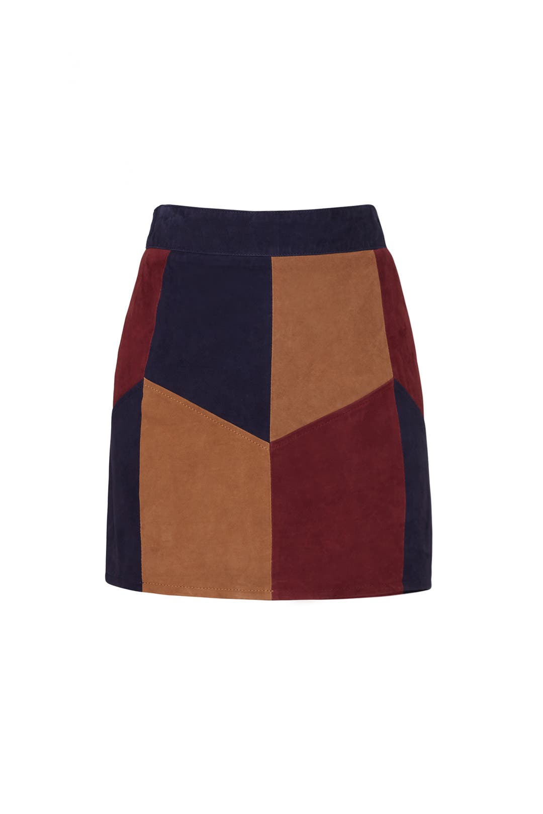 Retro Suede Patchwork Skirt by LAMARQUE | Rent the Runway