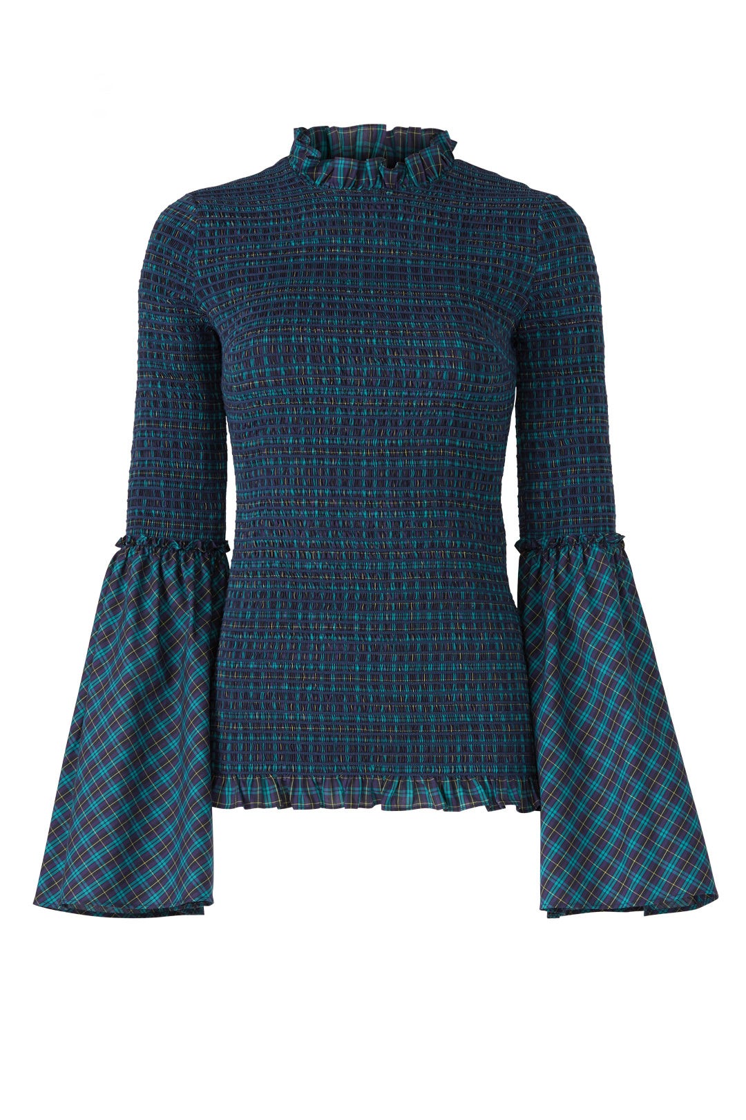 Plaid Bell Sleeve Top by Petersyn 3