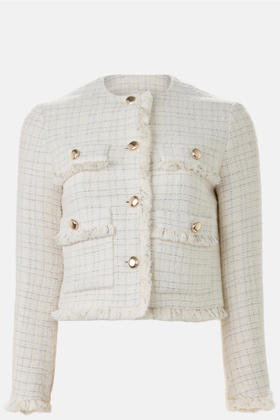 Tweed Collarless Jacket by Maje