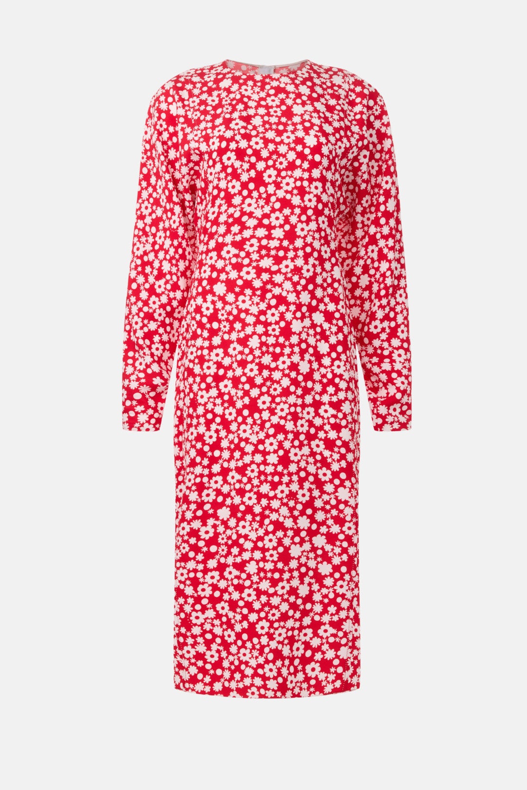 Satin Midi Dress with Red and White Pop Fields Motif by Marni | Rent the  Runway