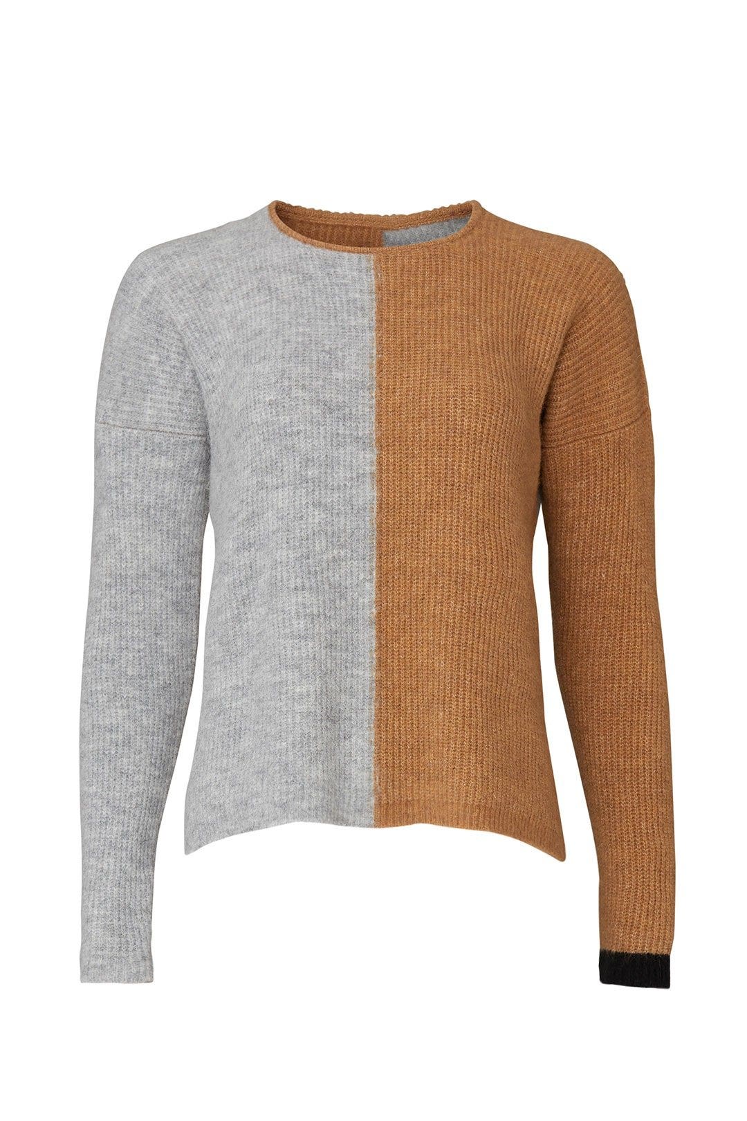 Brown Colorblock Sweater by sita murt