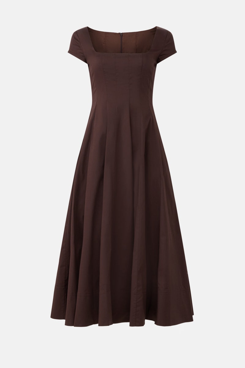 Short Sleeve Wells Dress Earth by Staud - Photo 4