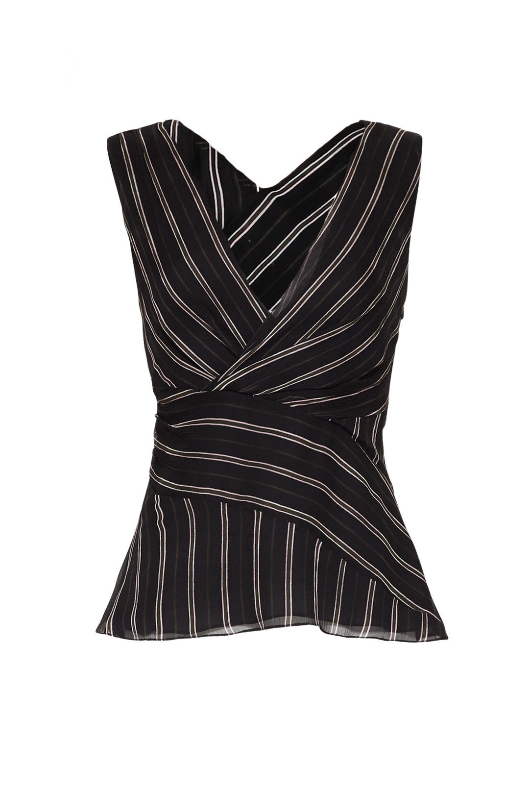 Black Crossed Striped Top by Jason Wu