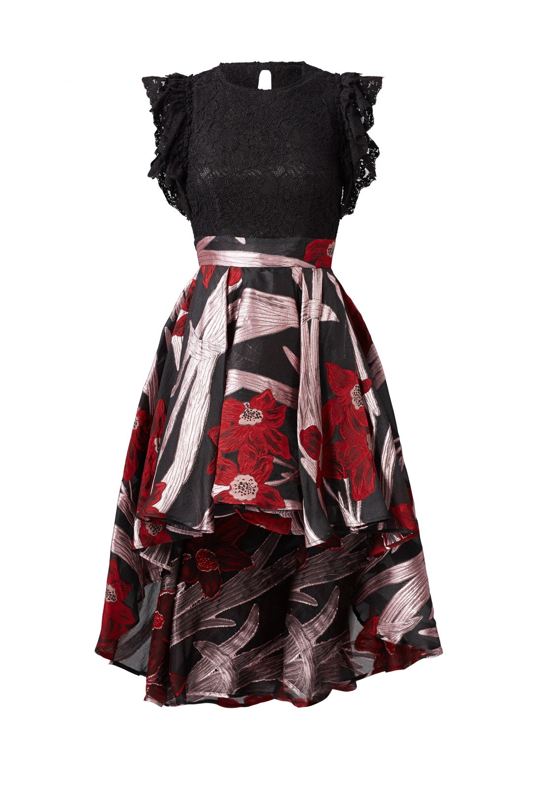 Mixed Floral Lace Dress by Christian Pellizzari