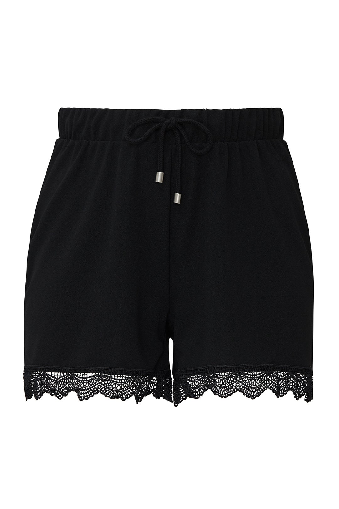 Black Lace Hem Shorts by JUNAROSE 2