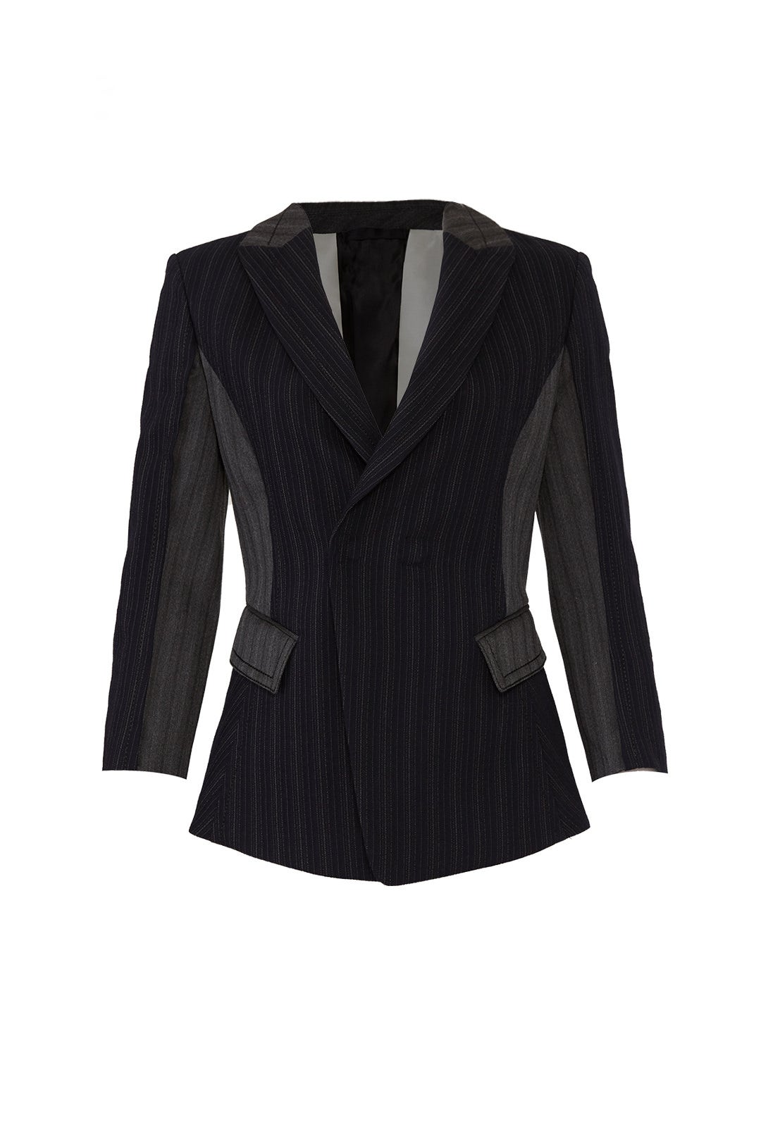 Striped Patchwork Suit Jacket by Victor Alfaro