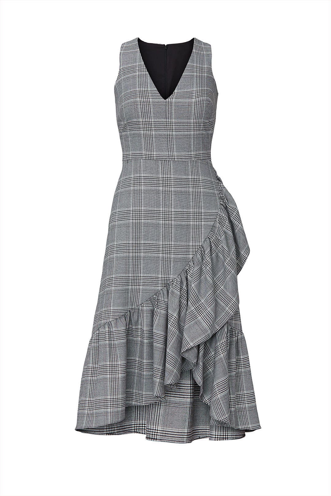 Houndstooth Ruffle Hem Dress by Great Jones