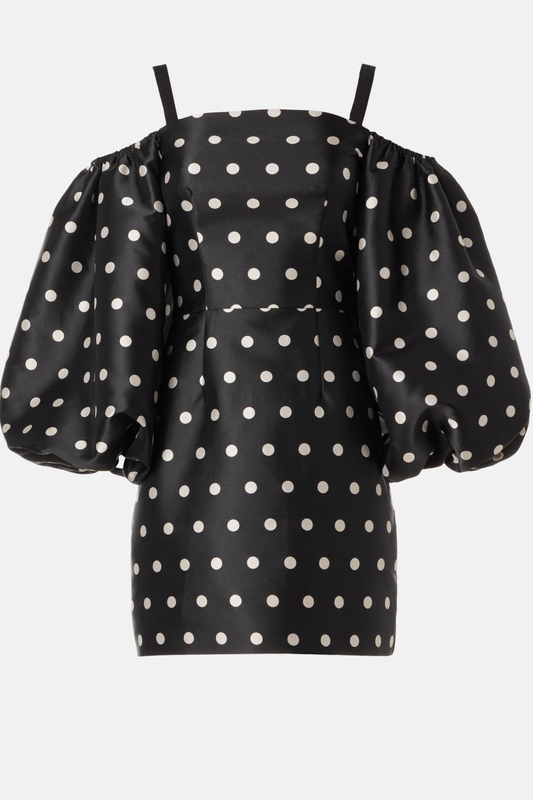 HYKE PRINTED BALLOON SLEEVE DRESS ブラック - メルカリ