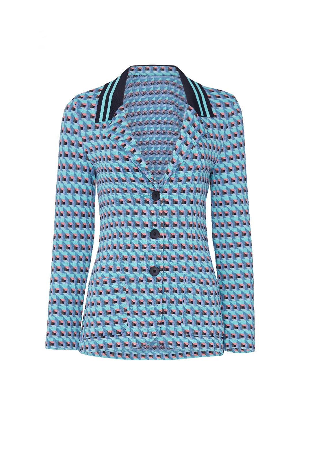Blue Abstract Blazer by Aldomartins