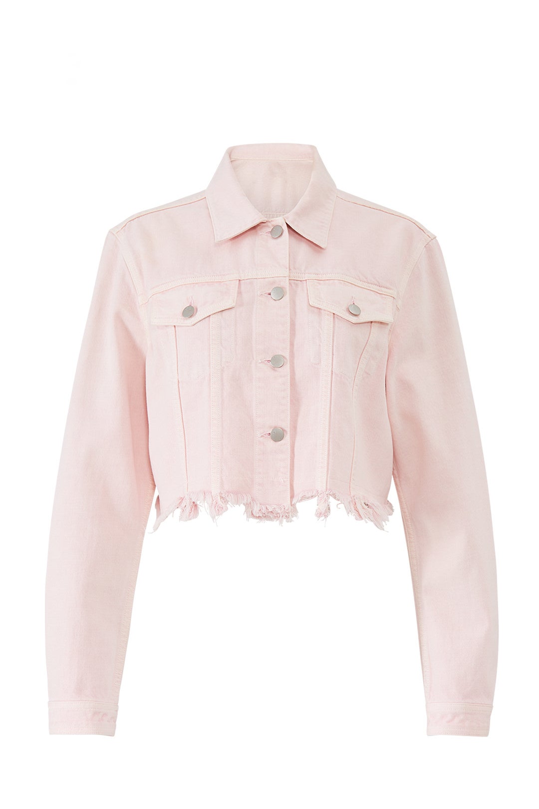 Pink Cropped Cyra Denim Jacket by J BRAND 3