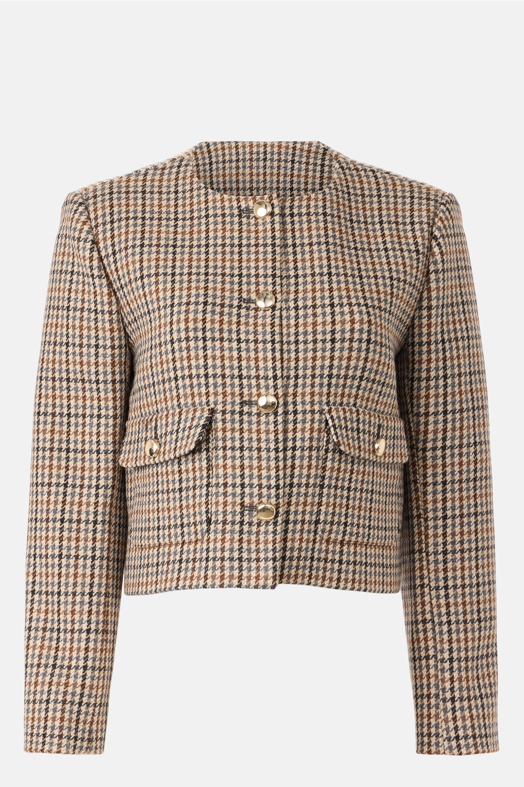 Brown Plaid Lady Jacket by Maje 4