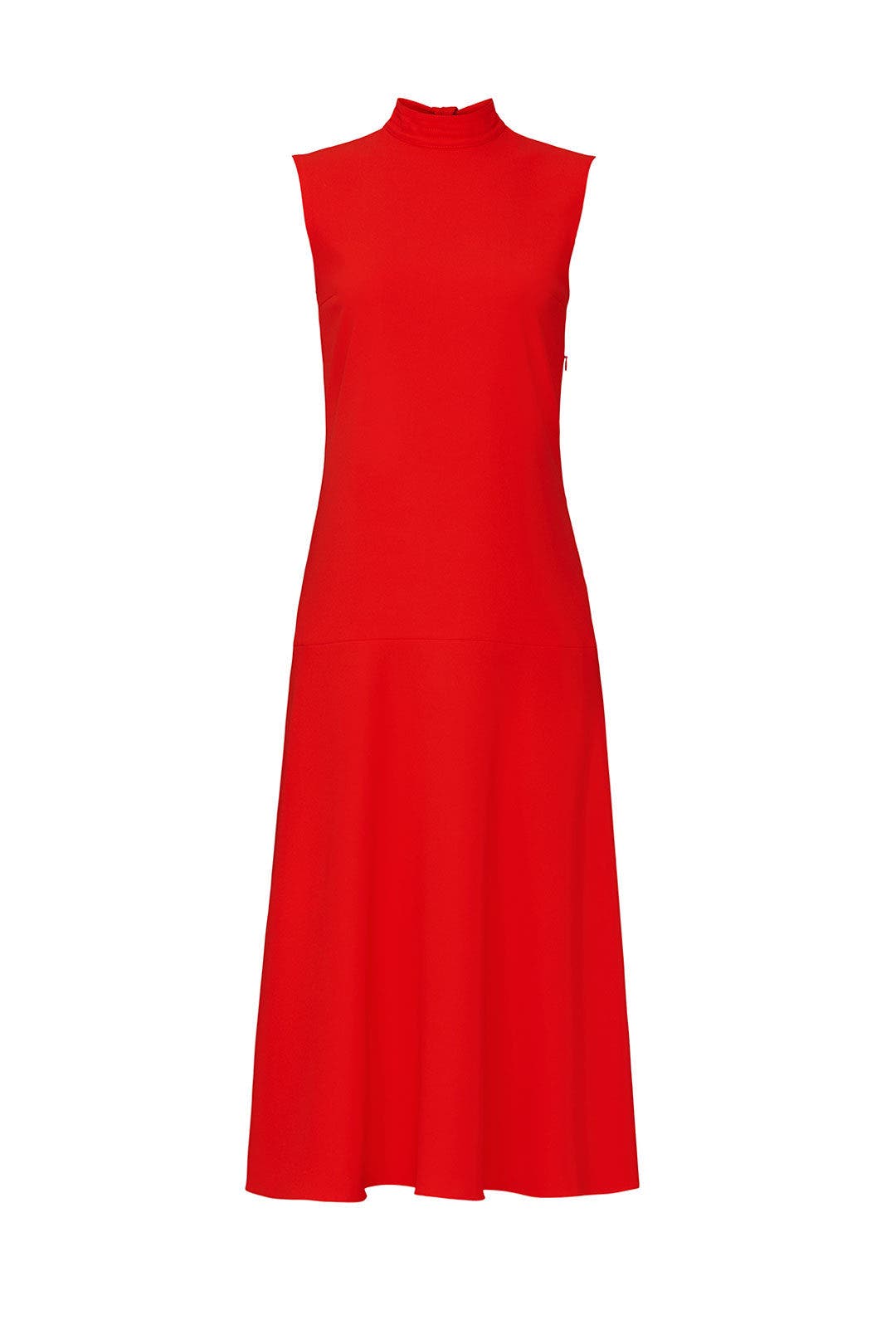 Red High Neck Sleeveless Dress by Victoria Victoria Beckham 4