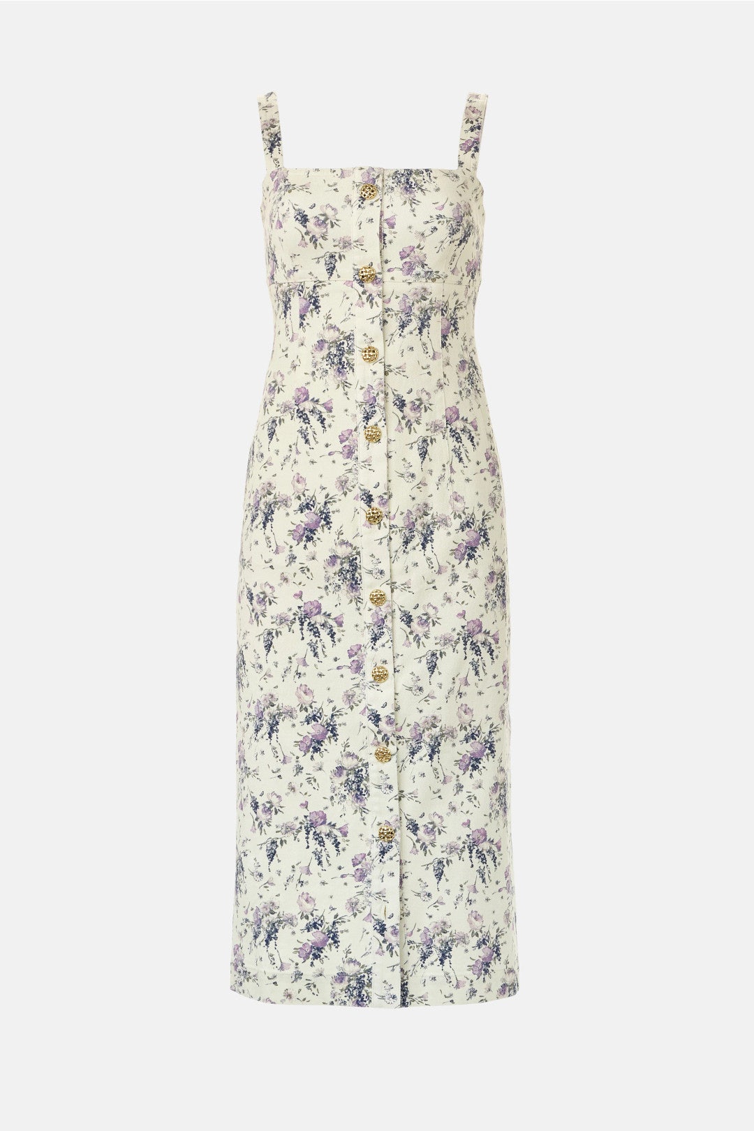 Square Neck Denim Midi Dress by Adam Lippes x RTR