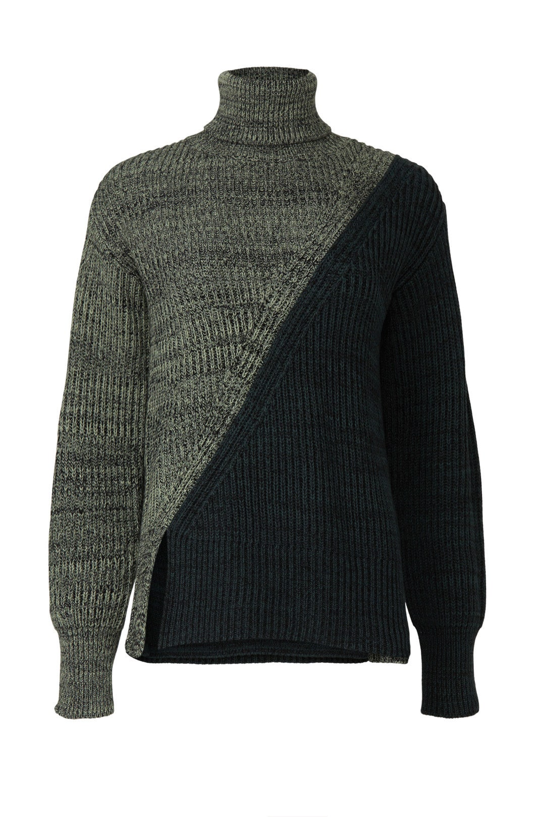 Green Colorblock Turtleneck by Derek Lam 10 Crosby x RTR