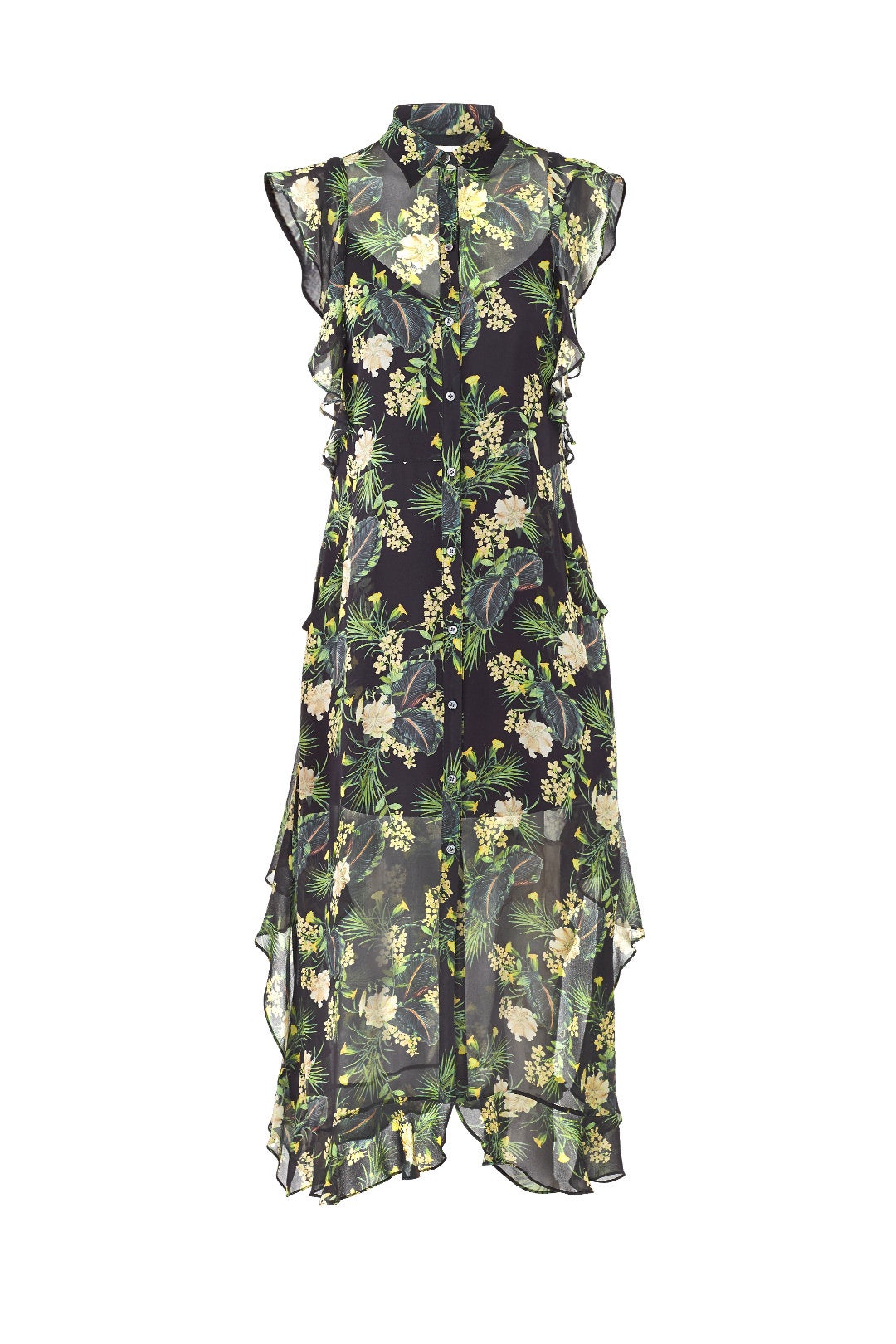 Green Floral Printed Midi Dress by Marissa Webb