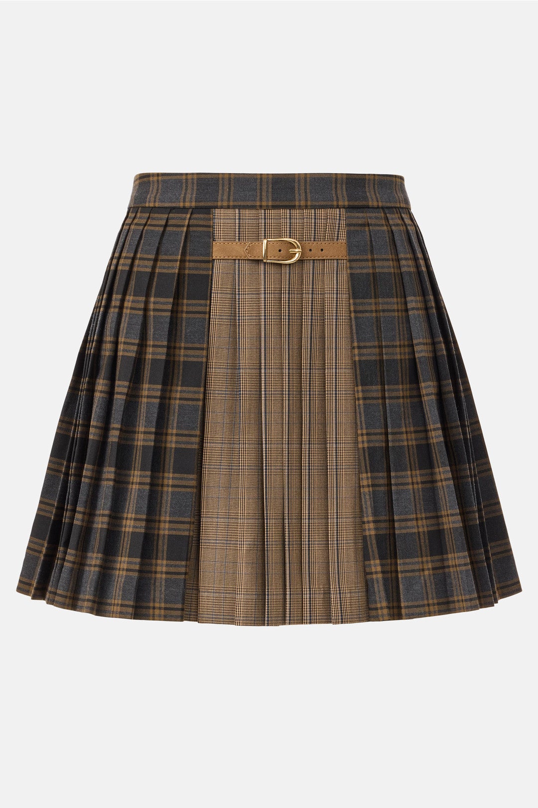Brown Oliviana Color Block Mini Skirt