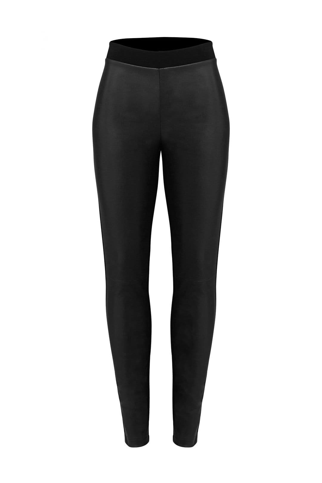 Black Faux Leather Leggings by Slate & Willow