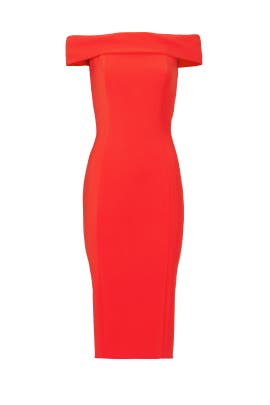 Theia Red Strapless Dress
