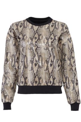 Faux Snakeskin Print Sweatshirt by MSGM 