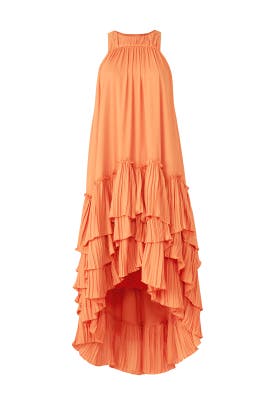 halston orange dress