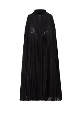 Black Sequin Pleated Shift by Tracy Reese