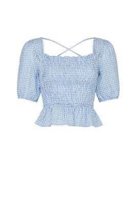 gingham smocked top