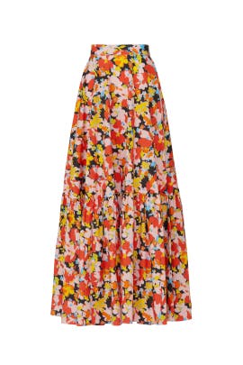 Orange Floral Maxi Skirt by Plan C